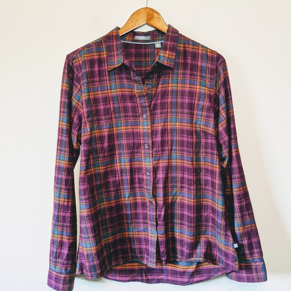 Toad&Co Pink and Orange Cotton Flannel